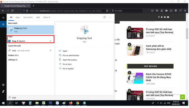 Cách chụp màn hình máy tính với công cụ Snip & Sketch