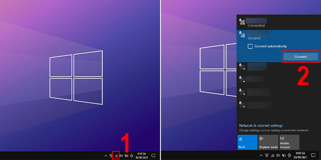 Cách kết nối Wifi cho laptop bằng thanh Taskbar
