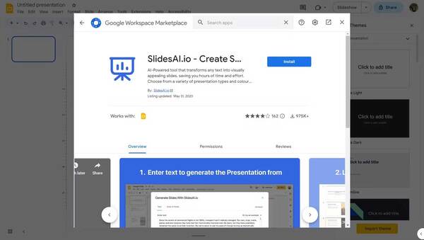 Cài đặt Slides AI cho Google Slide