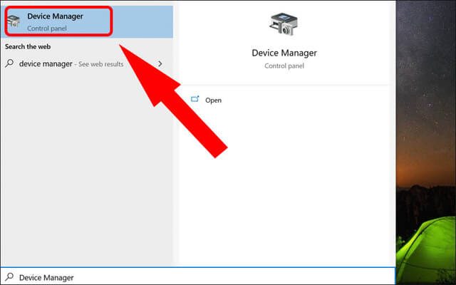 Chọn vào Device Manager