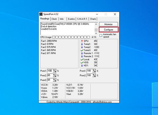 Chọn vào Configure