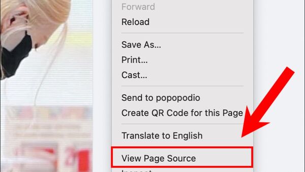 Chọn vào View Page Source