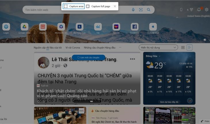 Chụp màn hình với Microsoft Edge