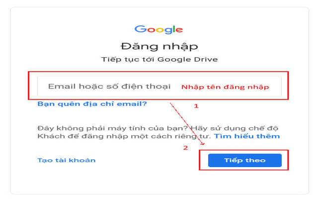 Đăng nhập vào tài khoản Google