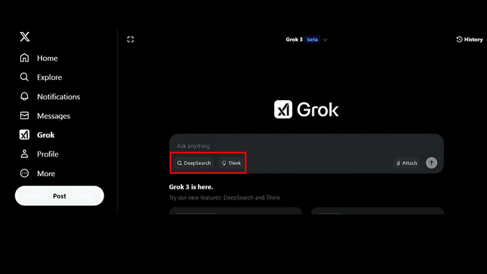 Đặt câu hỏi cho Grok 3 và chọn chế độ trả lời Đặt câu hỏi cho Grok 3 và chọn chế độ trả lời