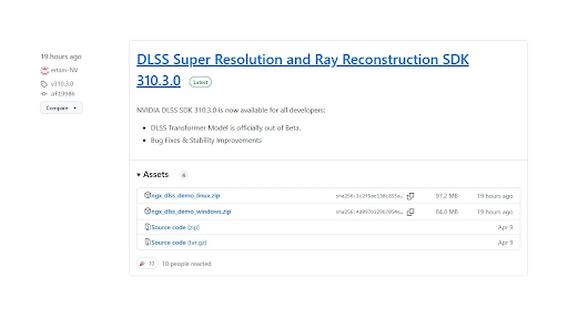 Điểm mới trong bản cập nhật DLSS SDK 310.3.0