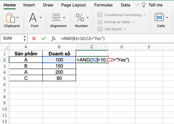 các hàm trong excel