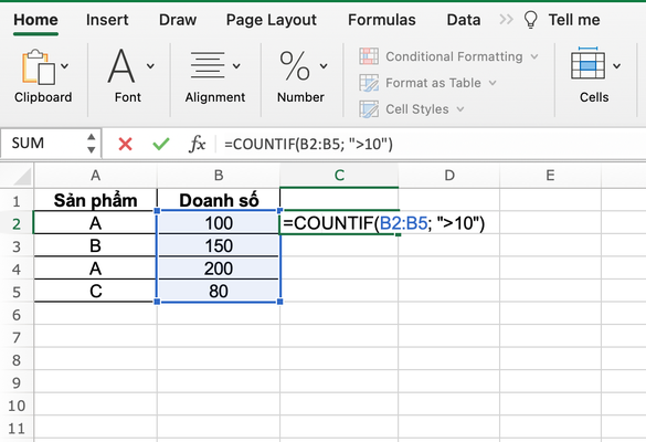 Hàm COUNTIF