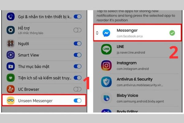 Kích hoạt Unseen Messenger