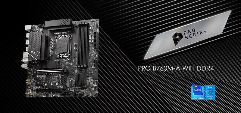 Mainboard MSI PRO B760M-A Wifi DDR4 ( Socket 1700, M ATX, 4 khe ram ) 1 mainboard pc msi pro b760m a wifi ddr4 nd