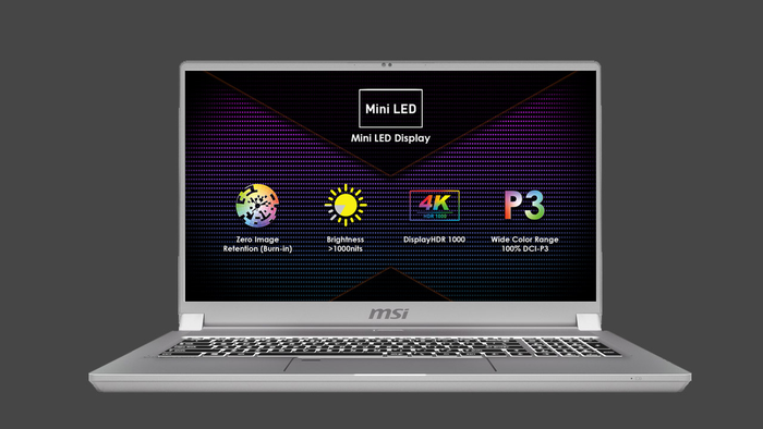 Mini LED cho độ tương phản cao, hình ảnh sâu và sáng rõ