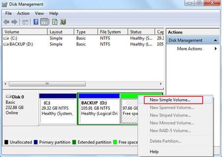 Nhấn chuột phải vào Unallocated và chọn tiếp New Simple Volume