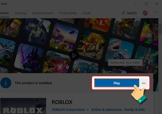 Nhấn Play để trải nghiệm Roblox