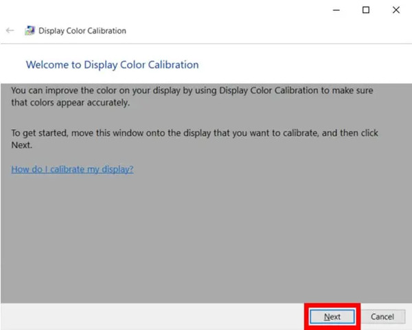 Nhấn vào "Previous calibration" hoặc "Current calibration" để chỉnh màu màn hình laptop