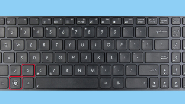 Nhấn Windows + X và Nhấn U hai lần liên tiếp