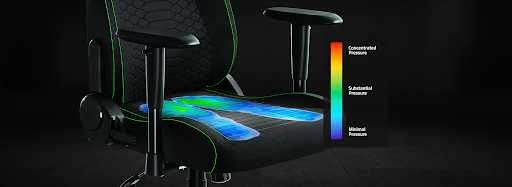 Razer Iskur V2 X sở hữu đệm mút dày, mang cảm giác dễ chịu