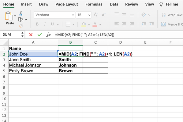 công thức mid trong excel