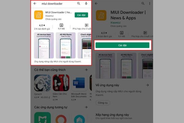 Tải về và cài đặt MIUI Downloader
