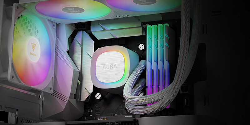 Tản nhiệt nước AIO Gamdias AURA GL240 v2 ARGB WHITE WCAURAGL240V2WHGA