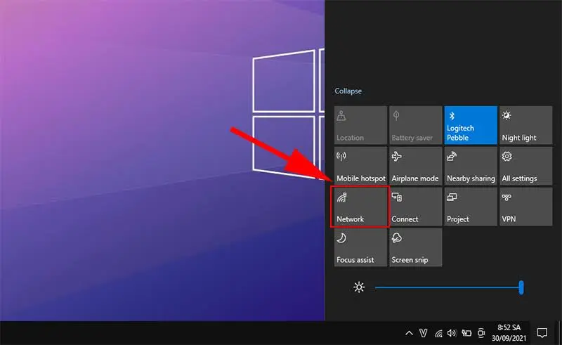 Trên thanh Taskbar → Chọn Wifi và kết nối vào mạng Wifi gần nhất 