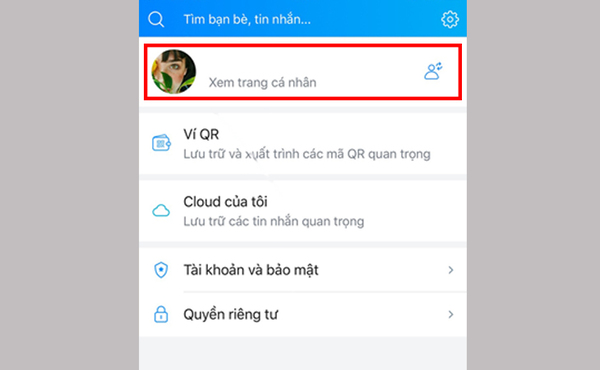 Truy cập trang cá nhân
