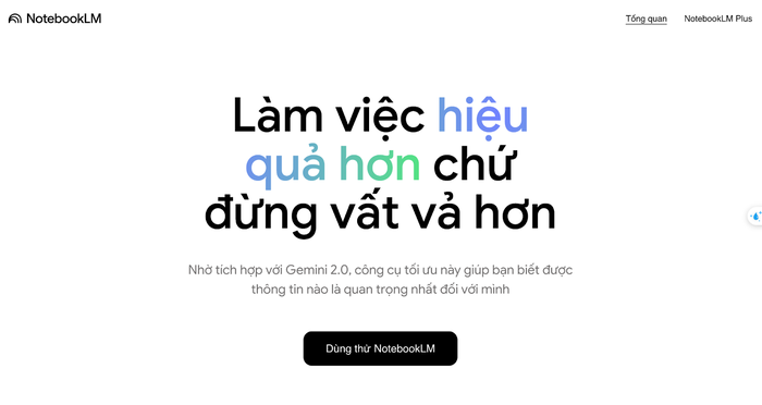 Vào NotebookLM
