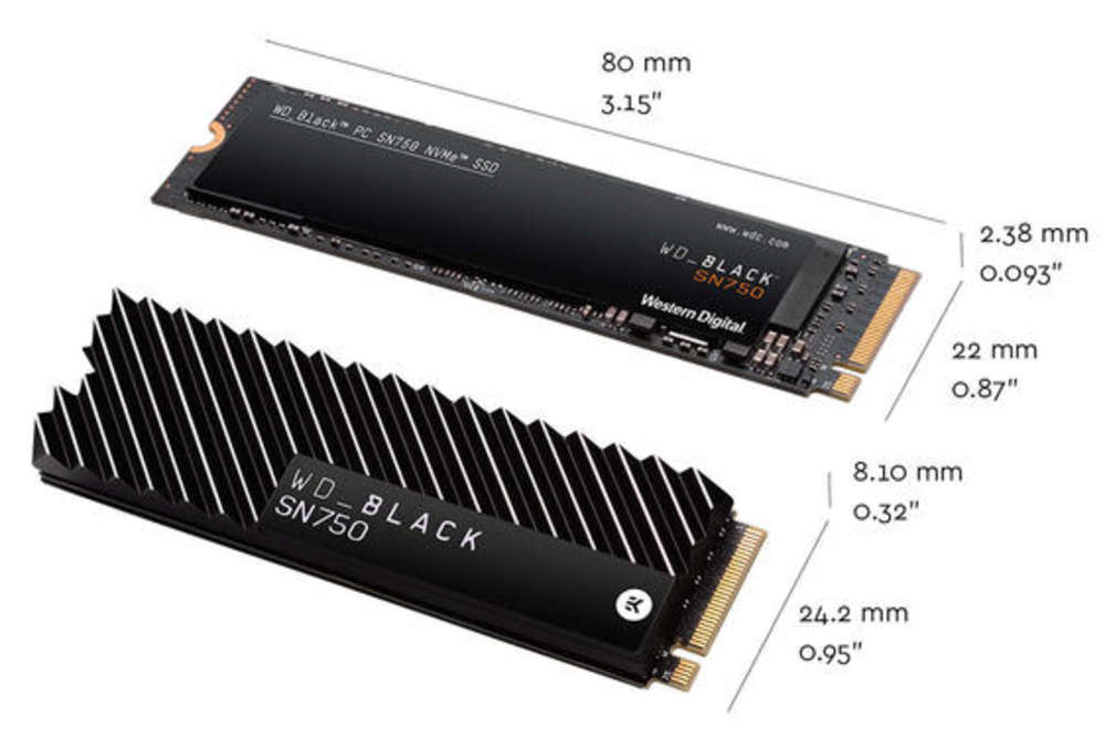 SSD M2 PCIe 2280 WD Black SN750 NVMe - 1TB