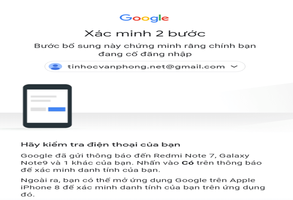 Xác thực hai yếu tố trên Google