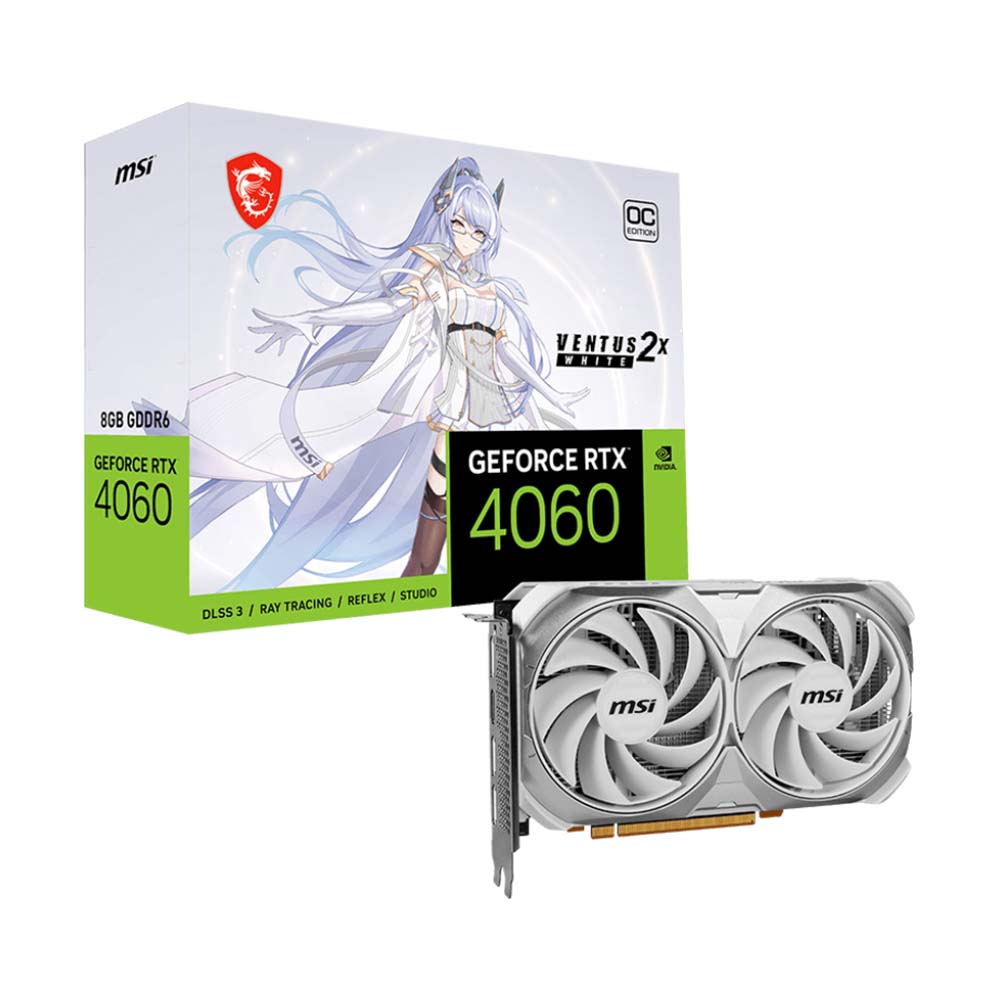 VGA MSI GeForce RTX 4060 VENTUS 2X WHITE 8G OC VTS GDDR6 RTX-4060-VENTUS-2X-WHITE-8G-OC-VTS