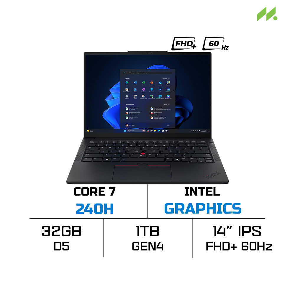 Laptop Lenovo ThinkPad E14 Gen 7 21T9002AVN (Core 7 240H, Intel Graphics, RAM 32GB DDR5, SSD 1TB, 14 Inch IPS FHD+ 60Hz)