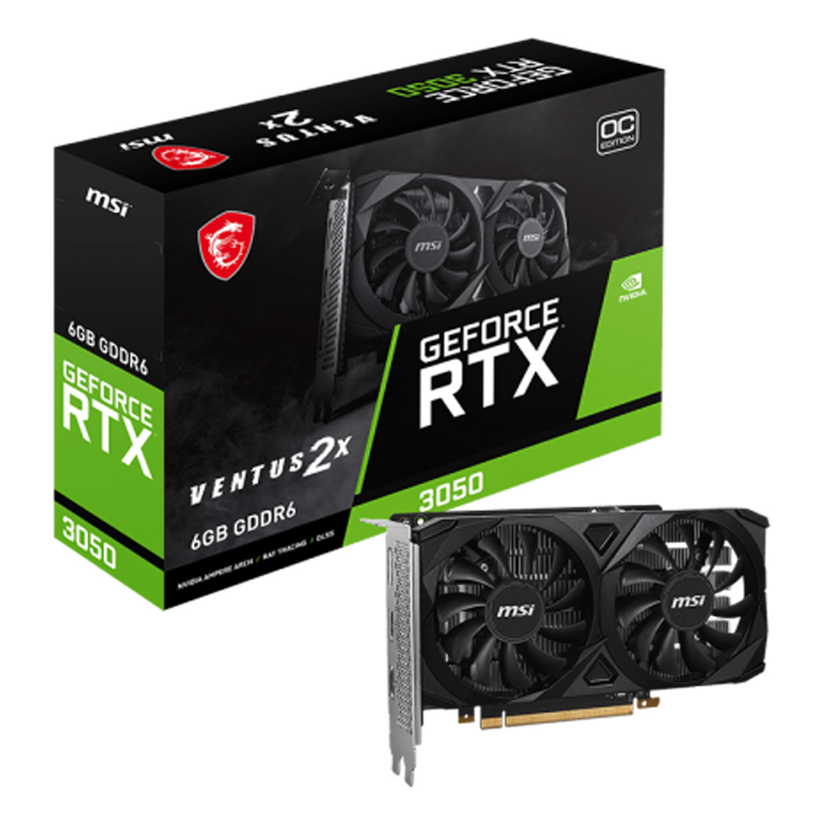 VGA MSI GeForce RTX 3050 VENTUS 2X 6G OC GDDR6 RTX-3050-VENTUS-2X-6G-OC