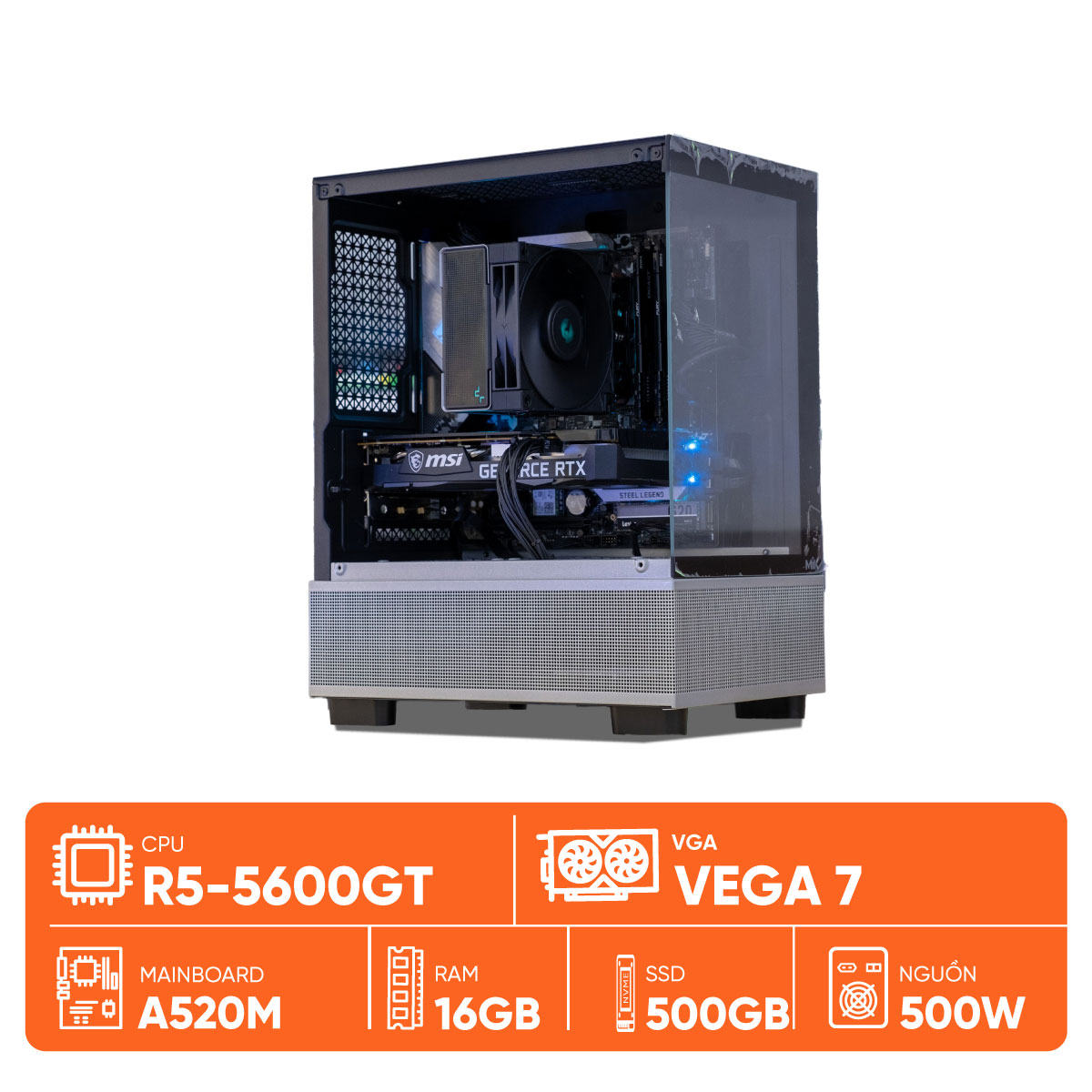 PC ST R5-5600GT ( Ryzen 5 5600GT, VEGA 7 , RAM 16GB, SSD 500GB, 500W, WIN 11 )