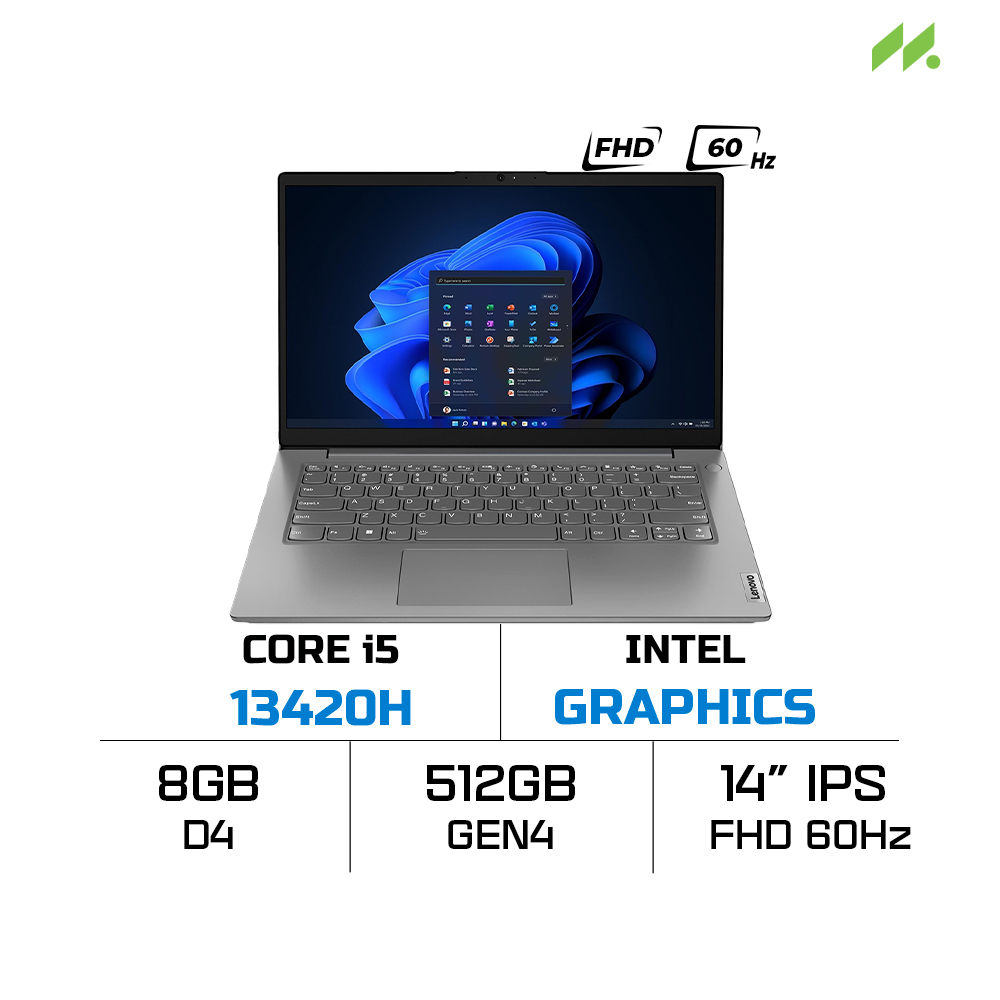 Laptop Lenovo V14 G4 83A000BEVN (i5-13420H, UHD Graphics, RAM 8GB DDR4, SSD 512GB, 14 Inch IPS FHD 60Hz)