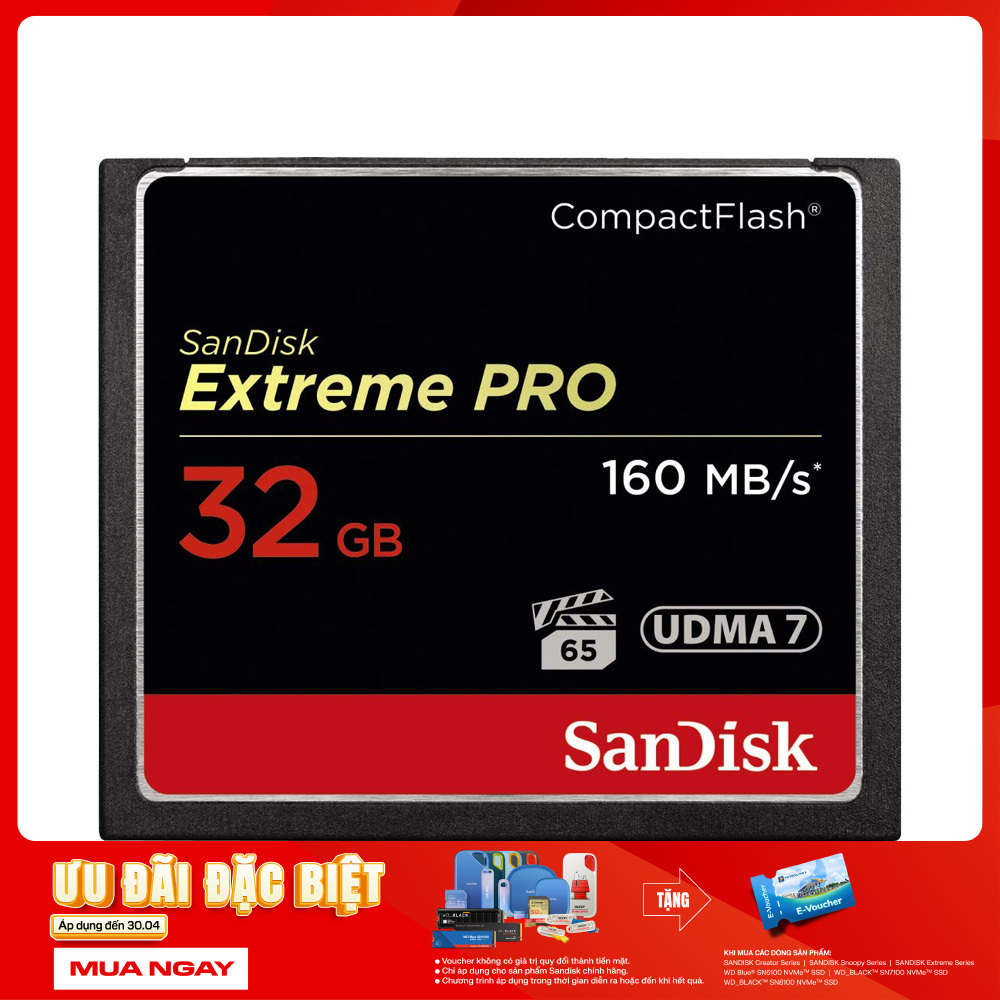 Thẻ Nhớ CompactFlash (CF) SanDisk Extreme Pro 32GB 1067X SDCFXPS-032G-X46