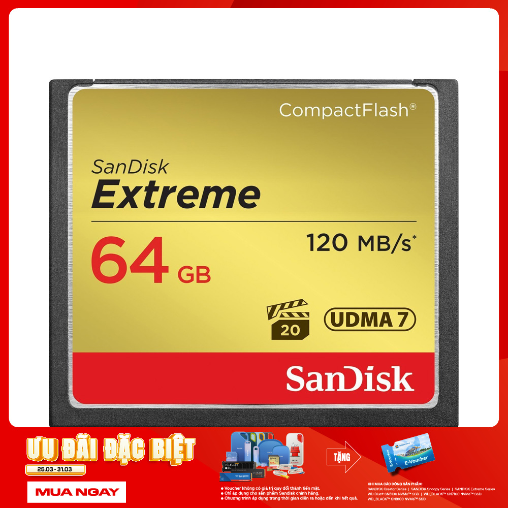 Thẻ Nhớ CompactFlash (CF) SanDisk Extreme 64GB 800X SDCFXSB-064G-G46