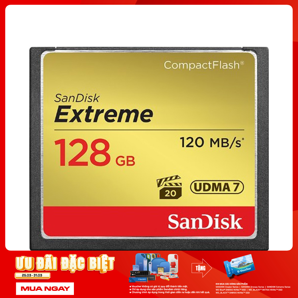 Thẻ Nhớ CompactFlash (CF) SanDisk Extreme 128GB 800X SDCFXSB-128G-G46