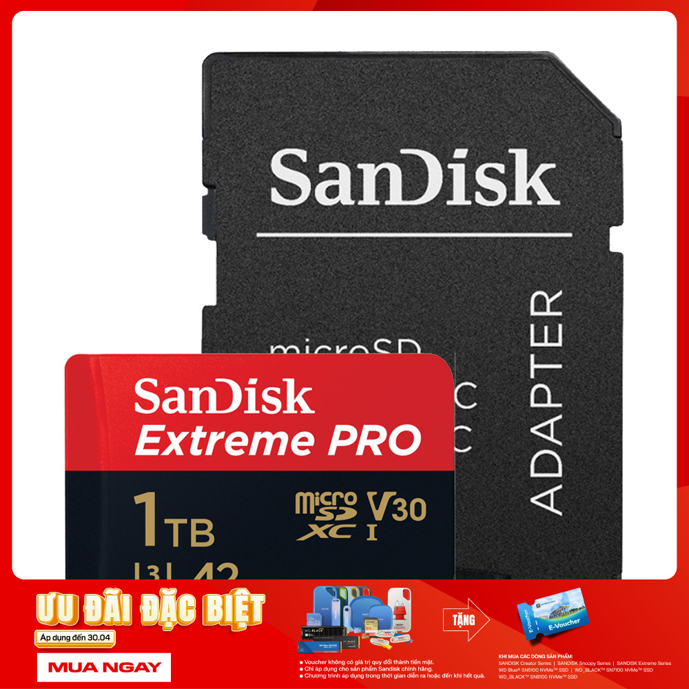 Thẻ Nhớ MicroSDXC SanDisk Extreme Pro V30 A2 1TB 200MB/s SDSQXCD-1T00-GN6MA