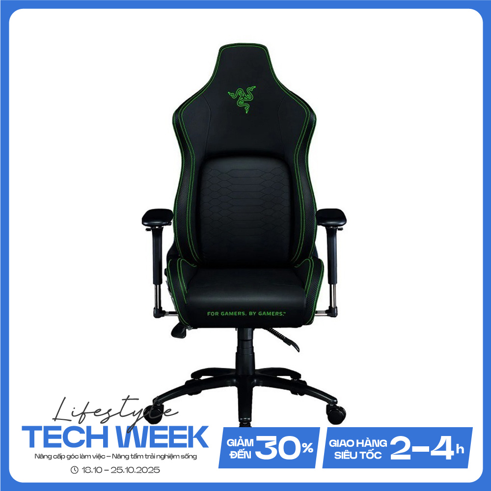 Ghế Gaming Razer Iskur Black Green Leather RZ38-02770100-R3U1