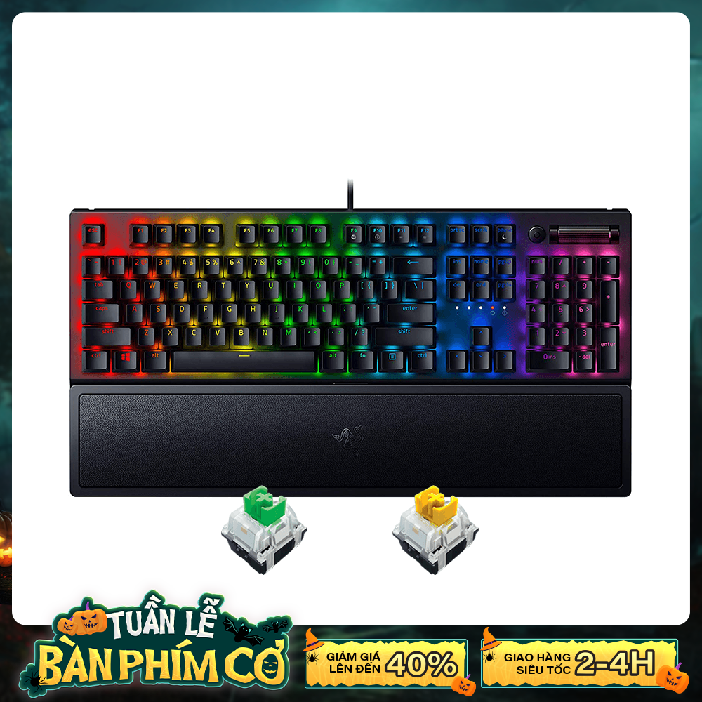 Bàn phím cơ Razer BlackWidow V3 RGB Razer Green/Razer Yellow
