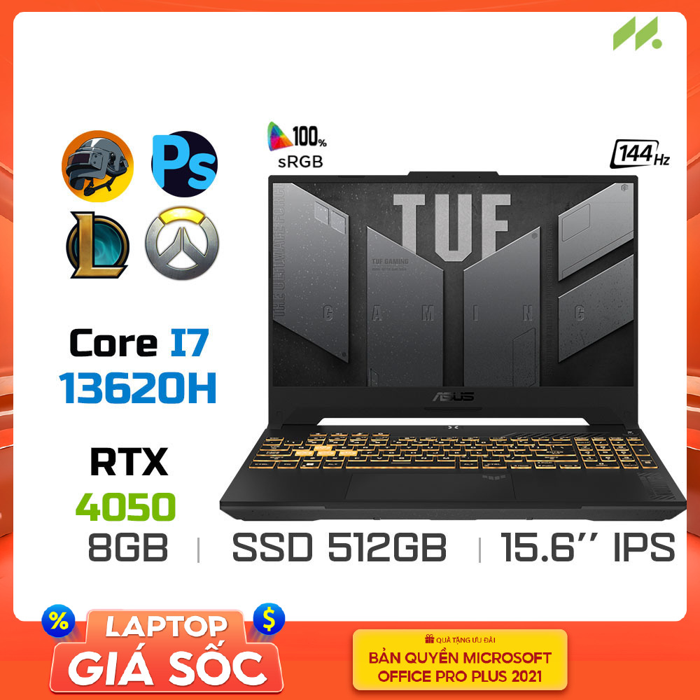 [DEMO]Laptop Gaming Asus TUF Gaming F15 2023 FX507VU-LP198W (i7-13620H, RTX 4050 6GB, Ram 8GB DDR5, SSD 512GB, 15.6 Inch IPS 144Hz FHD 100% sRGB)