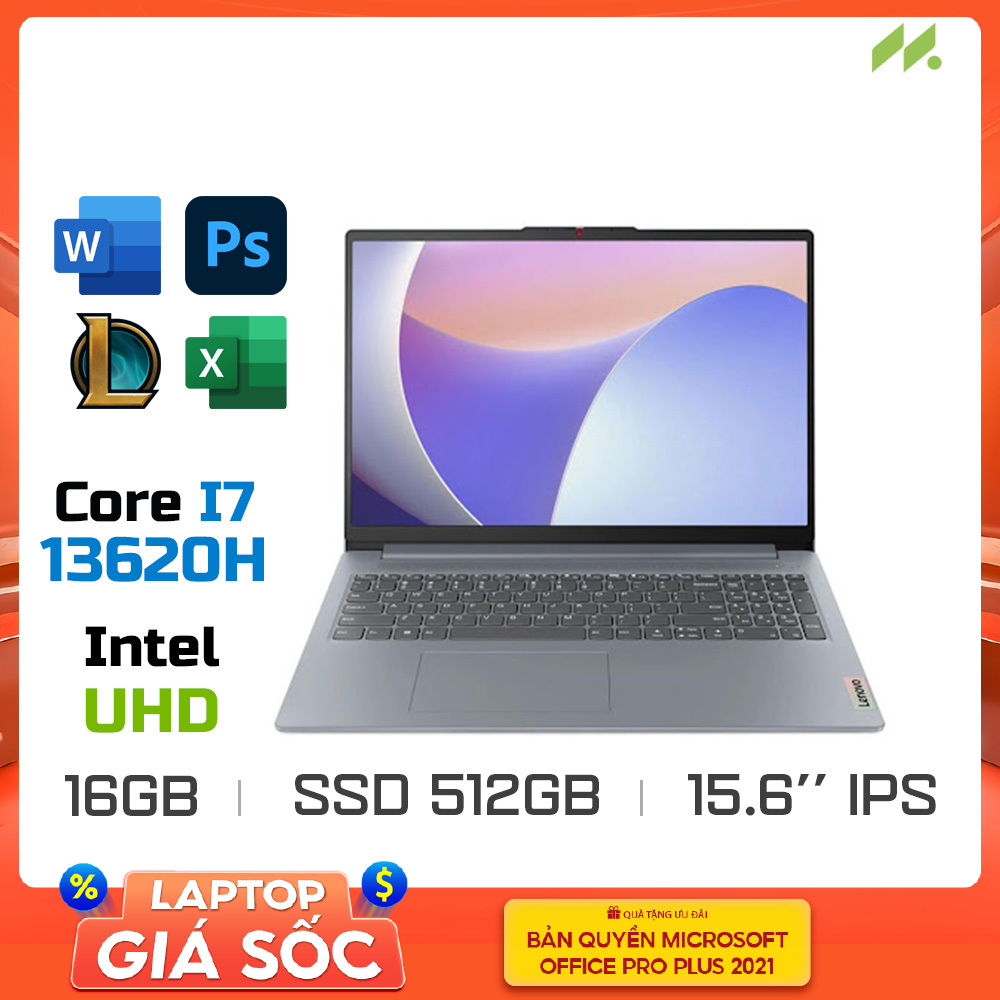 [LikeNew]Laptop Lenovo Ideapad Slim 3 15IRH8 83EM003EVN (i7-13620H, UHD Graphics, Ram 16GB LPDDR5, SSD 512GB, 15.6 Inch IPS FHD)