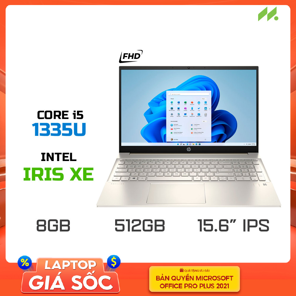 Laptop HP Pavilion 15-eg3094TU 8C5L5PA (i5-1335U, Iris Xe Graphics, Ram 8GB DDR4, SSD 512GB, 15.6 Inch IPS FHD)