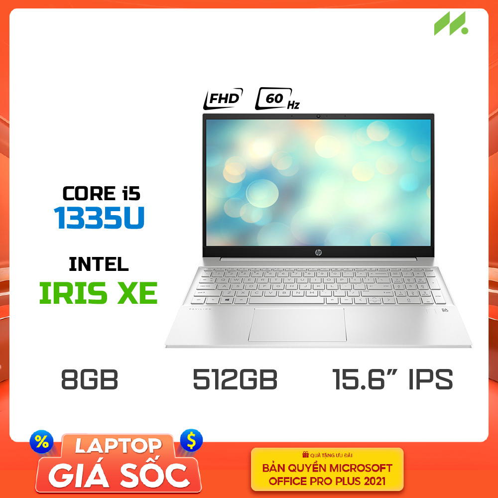 Laptop HP Pavilion 15-eg3095TU 8C5L6PA (i5-1335U, Iris Xe Graphics, RAM 8GB DDR4, SSD 512GB, 15.6 Inch IPS FHD)