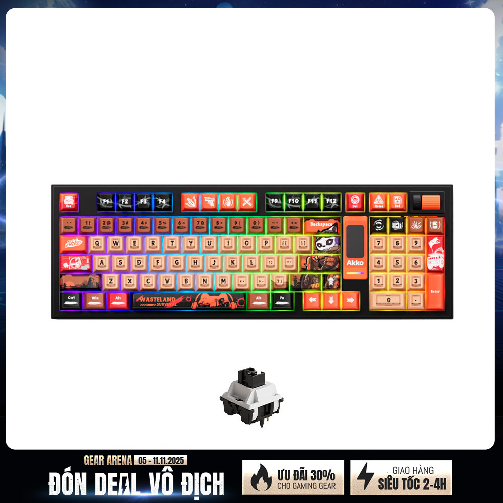 Bàn phím cơ không dây AKKO 5098B Wasteland Survival LCD Screen RGB Hotswap (AKKO Sw)