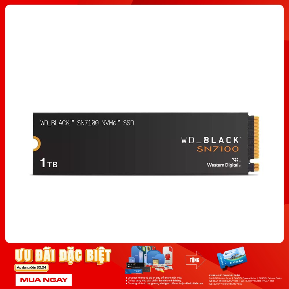 SSD WD Black SN7100 1TB PCIe Gen4 x4 NVMe M.2 WDS100T4X0E
