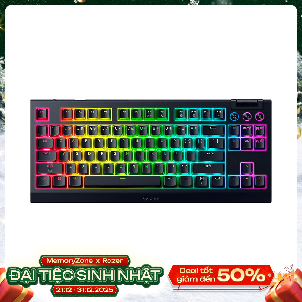 Bàn phím cơ không dây Razer Blackwidow V4 Tenkeyless HyperSpeed RGB Hotswap (Razer Sw)