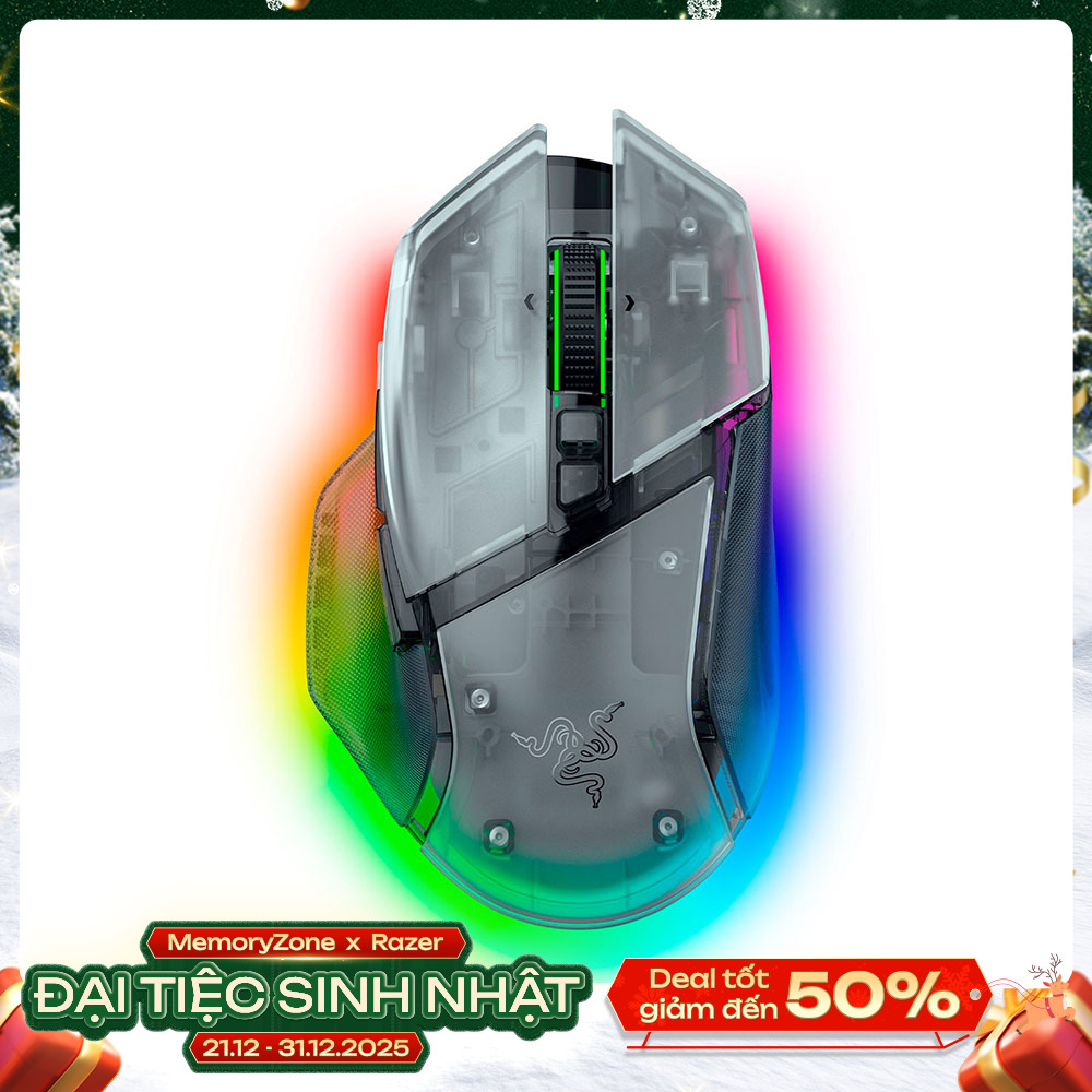 Chuột không dây Razer Basilisk V3 Pro 35K Phantom White Edition RZ01-05240400-R3A1