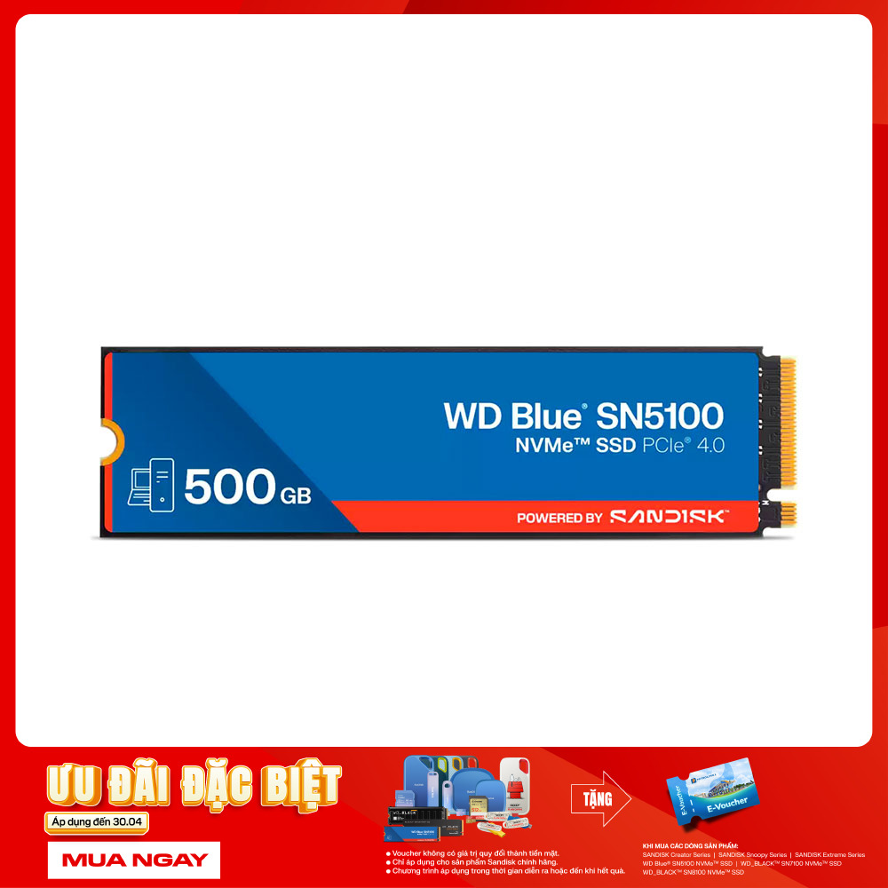 SSD Western Digital Blue SN5100 500GB PCIe Gen4 x4 NVMe M.2 WDS500G5B0E