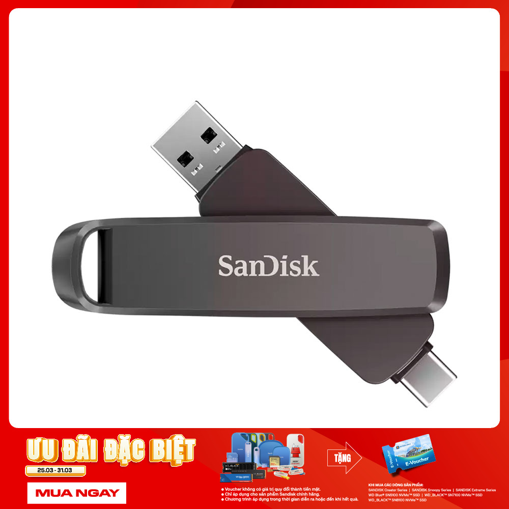USB 3.2 Sandisk Extreme Pro Dual Drive Type-C 512GB 1000MB/s SDDDE1-512G-G46