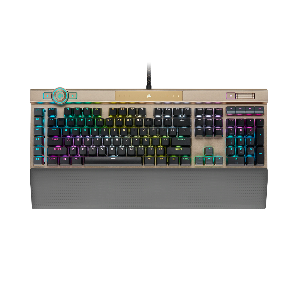 Bàn phím cơ Corsair K100 Midnight Gold RGB OPX Optical CH-912A21A-NA